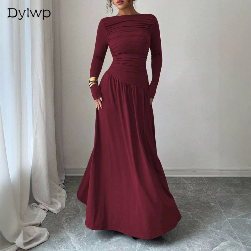 Đầm Maxi dài tay nữ Váy dài tay thanh lịch thường ngày