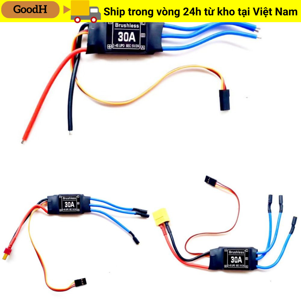 GOODH Brushless ESC, Đầu chuối 3,5MM Bộ điều khiển tốc độ điện tử 30A 40A, 5V 3A UBEC Dễ dàng sử dụn