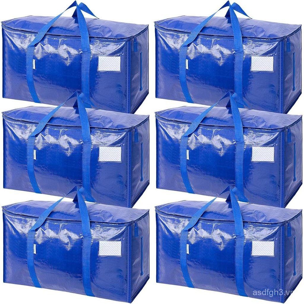 TICONN6PackExtraLargeMovingBagsHeavyDutywithZippers & CarryingHandles, DurableStorageBagsMovingBoxes