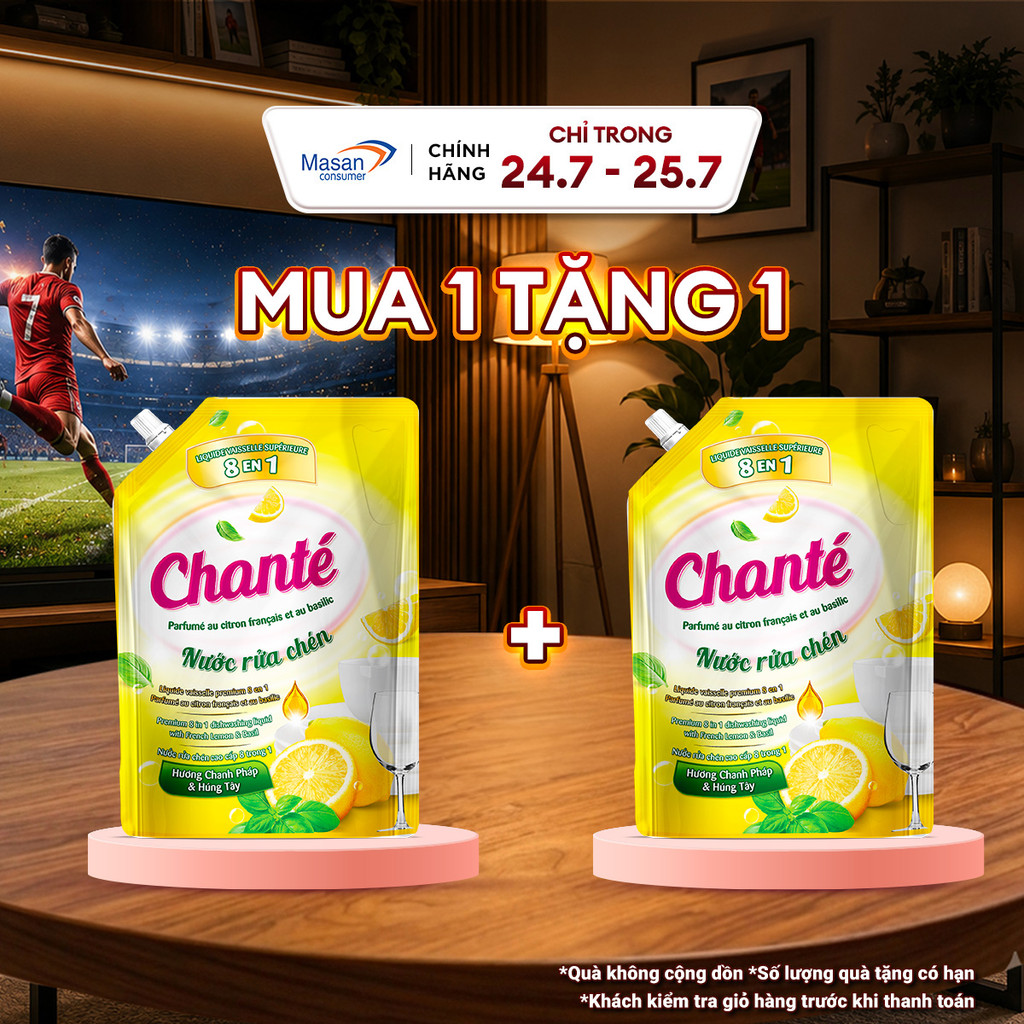 [Chọn loại] Combo 2 Nước rửa chén Chanté túi x 3.2kg