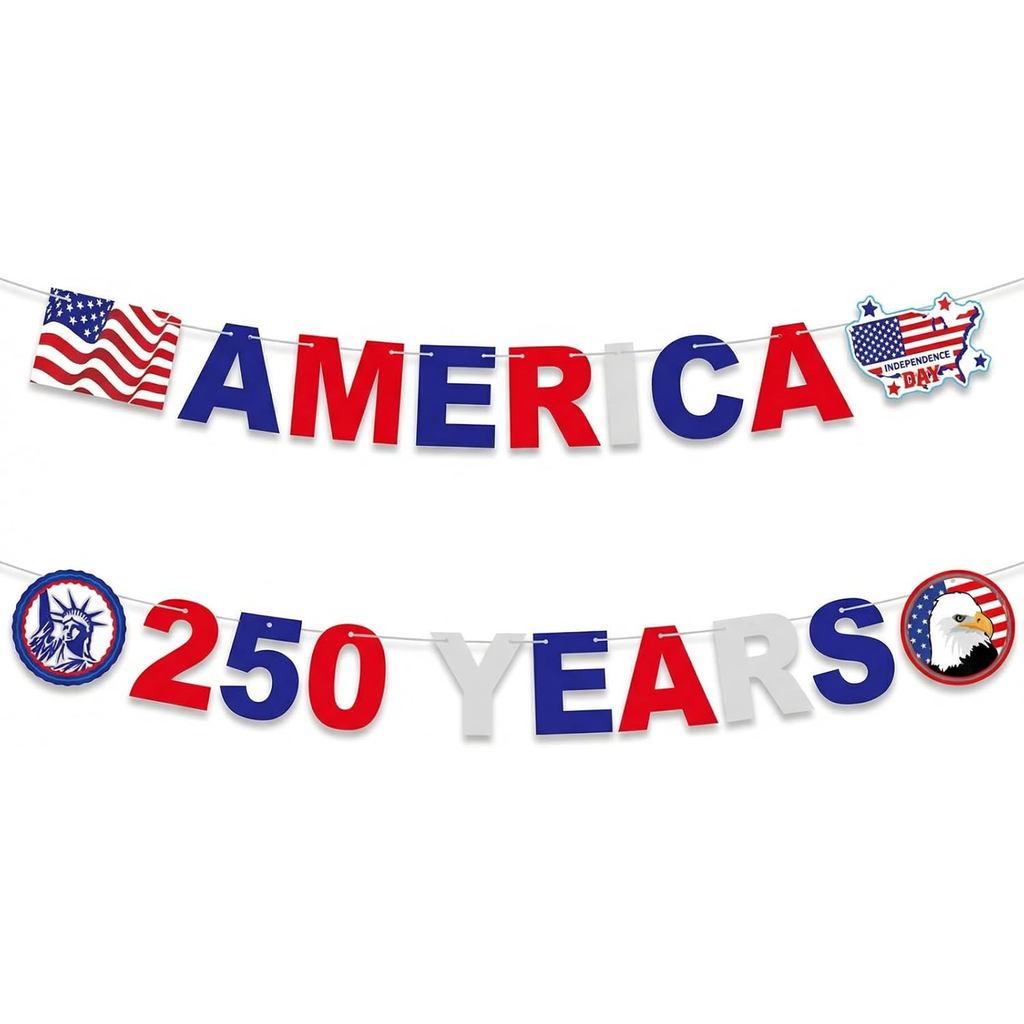 250th 4th of July Hoa Kỳ Trang Trí Chữ Biểu Ngữ 4th of July Biểu Ngữ 250 Năm Hoa Kỳ Ngày Độc Lập Biể