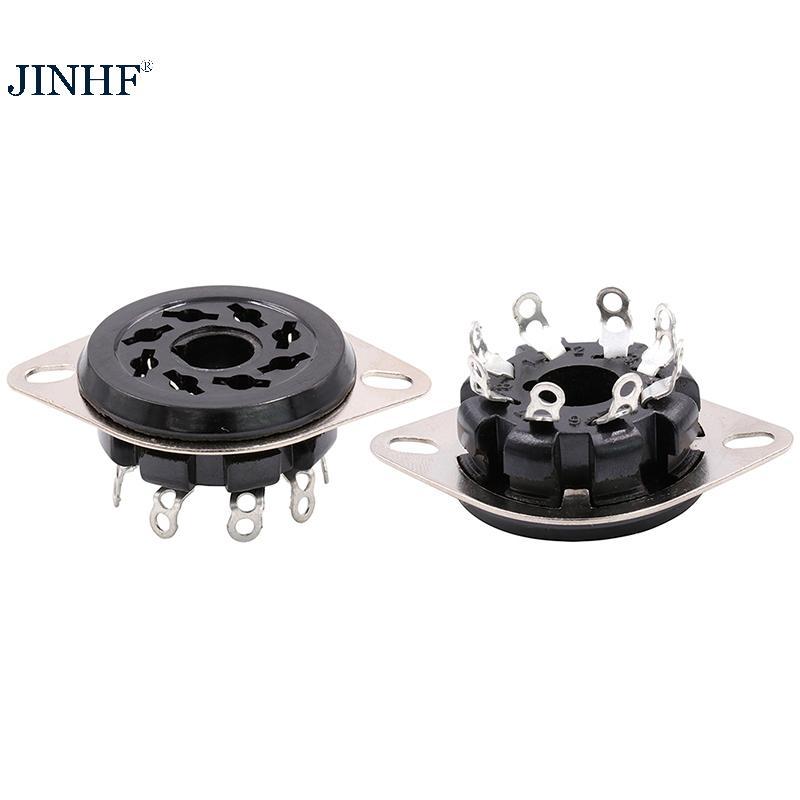 JINHF 1Pc 8Pin Bakelite Tube Soet Base S8WPF Bakelite mạ vàng cho KT88 6550 6SN7 EL34 Bộ khuếch đại 