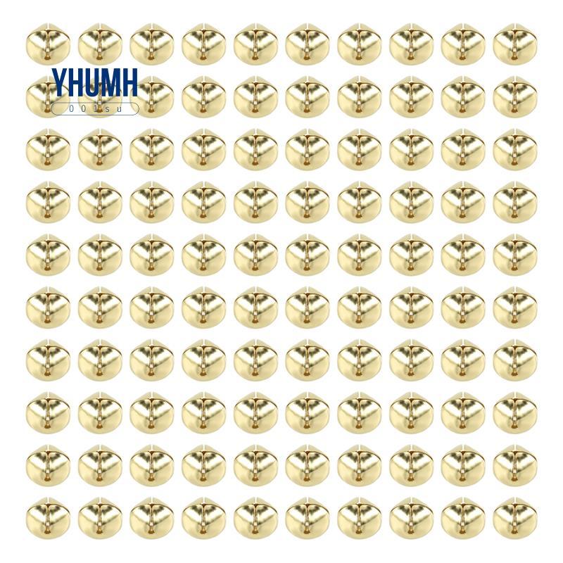 100 Miếng Chuông Jingle, Chuông Jingle Kim Loại 15 Mm Mini Thủ Công Chuông Hạt Cho DIY Vàng