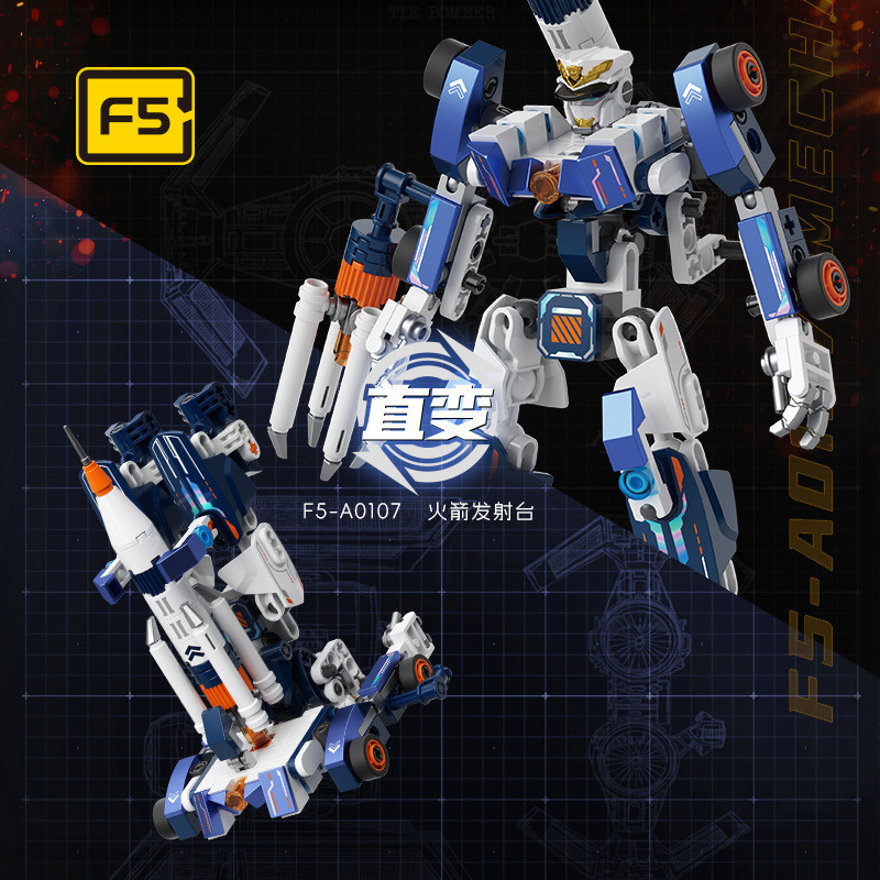 F5 Biến Dạng Mecha Trạm Không Gian Biến Dạng Máy Bay Khối Xây Dựng Đồ Chơi Tên Lửa Xe Lắp Ráp Mô Hìn