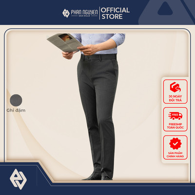 Quần âu nam Phan Nguyễn, chất liệu cao cấp, ít nhăn, cạp chun ẩn thông mình, form slim fit QVL.960