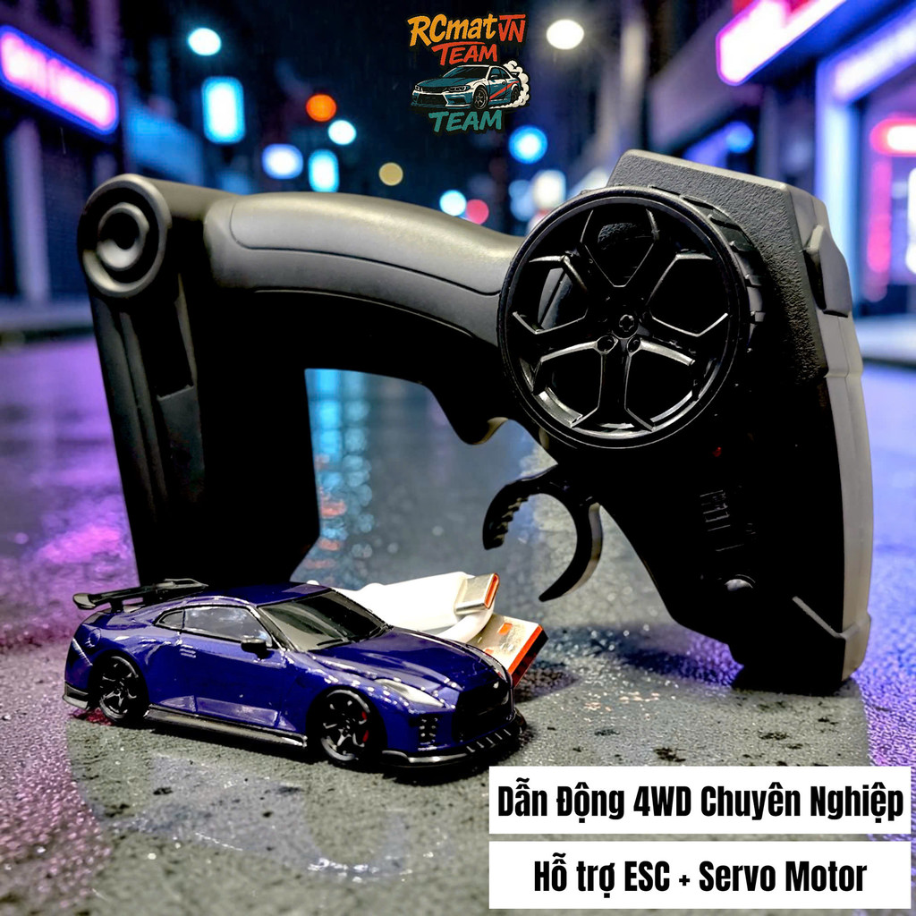 Xe new new Điều Khiển Mini Drift MCARRO TURBO MC061 1:64 4WD Scale Có Điều Tốc, Servo Giả Lập Nâng C