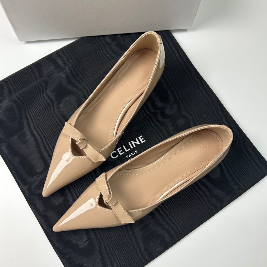 S5KO Sheepskin Version~Pointed-toe Mary Jane shoes with internal height increase, elegant bow detail