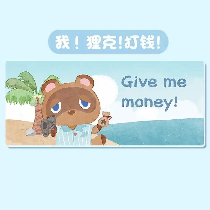Tấm lót chuột lớn Animal Crossing, Đế chống trượt cao su dày 3mm, Thảm để bàn XL với Isabelle & Tom 