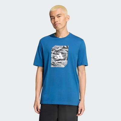 adidas Phong cách sống Áo Thun Graphic Rằn Ri Nam Màu xanh da trời KS2611