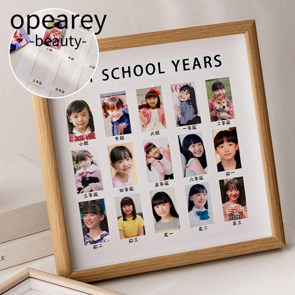 OPEAREY My School Year Photo Frame, Square Creative Kids 'Photo Frame, Hộp đựng ảnh màu sồi đơn giản