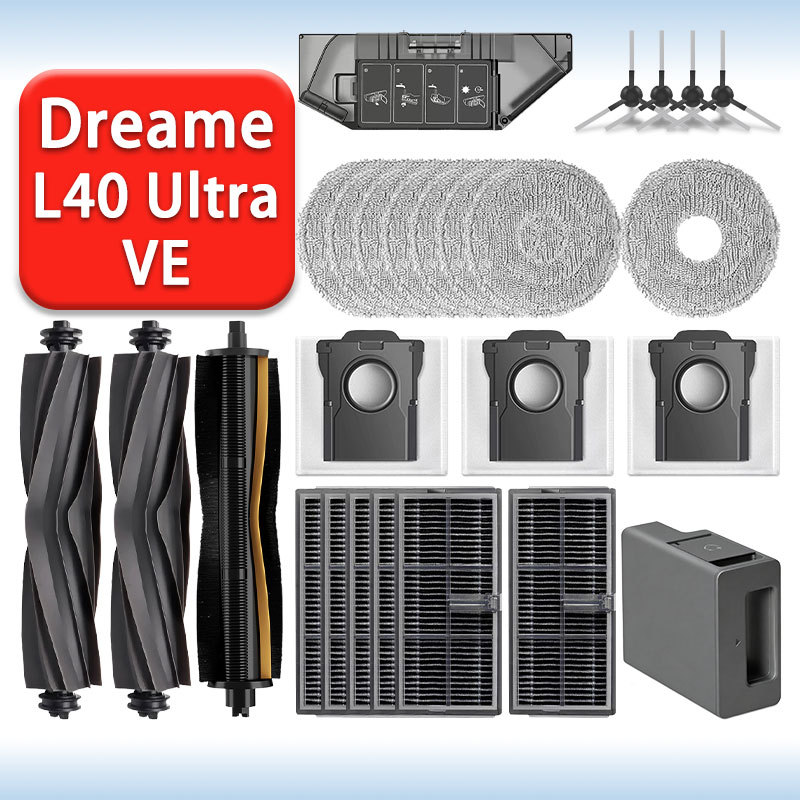 Dreame L40 Ultra VE / L40 Ultra AE Robot Hút Bụi Phụ Kiện Bàn Chải Bên Chính Lau Nhà Vải Hepa Lọc Bụ