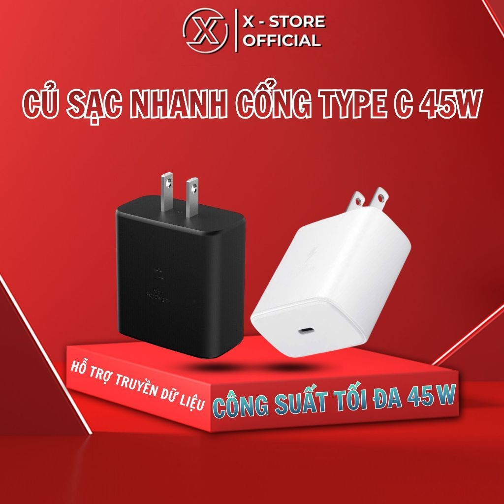 Adapter sạc 45W hiệu năng cao cho Samsung, sạc nhanh PD PPS cho S24 Ultra Tab S9, sạc 45W - CSNSS45W