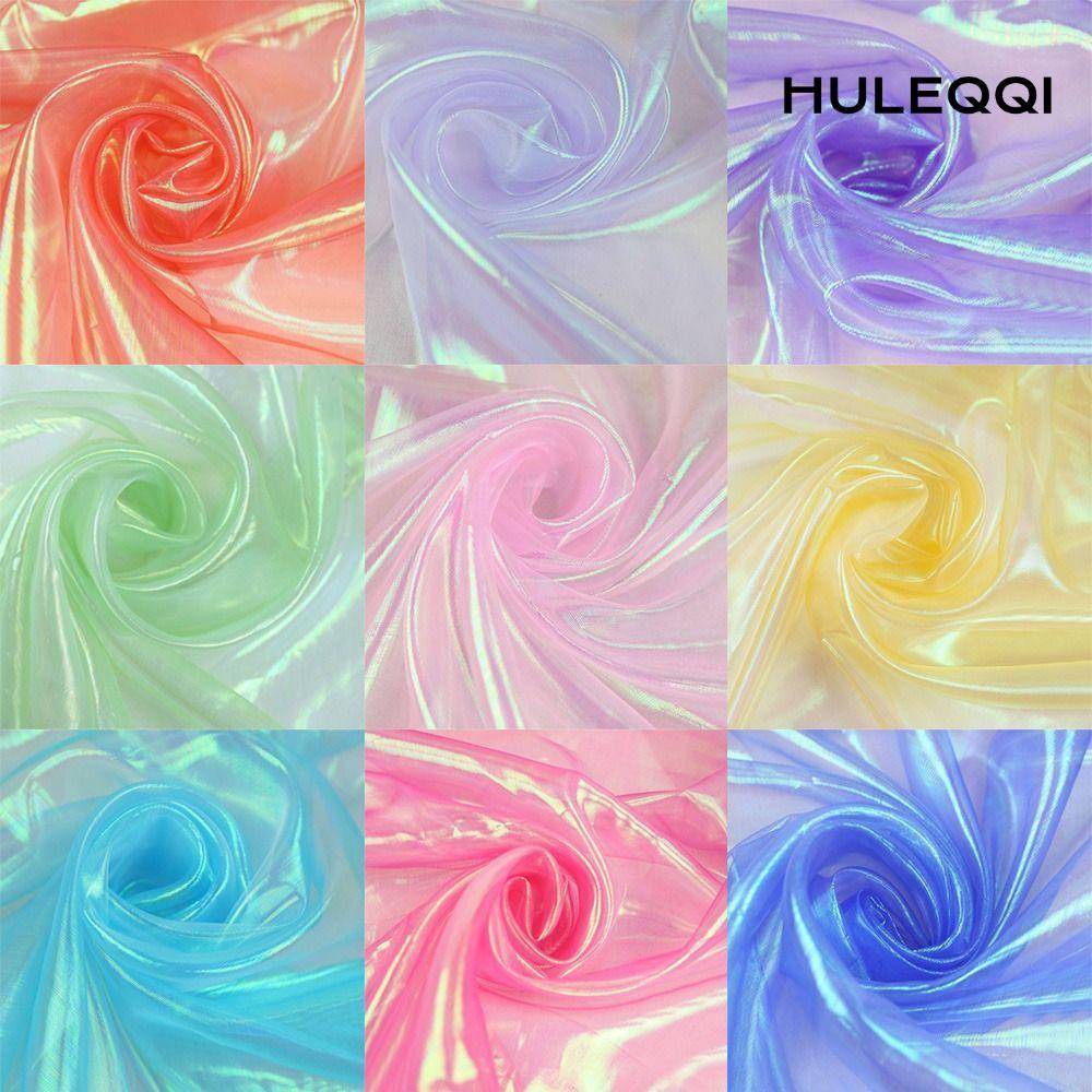 HULEQI Organza Vải, Vải tuyn Laser Mỏng Trong Suốt, Trang Trí Tulle Sáng Bóng Organza Váy Vải Cưới