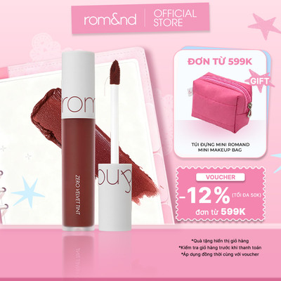 [Rom&nd x KOL] Son kem lì cực nhẹ môi Hàn Quốc Romand Zero Velvet Tint 5.5g