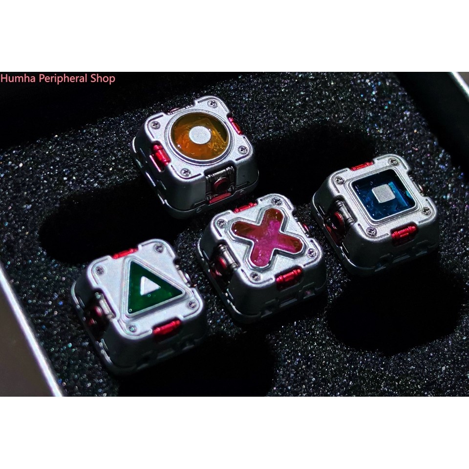 Humha thủ công keycap Cyberpunk keycap Kim loại keycap Đồng thau keycap nhân tạo đá quý keycap cá nh