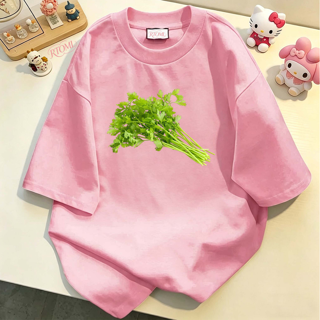 COD✅ (Hồ Chí Minh)RTOML áo thun taobao áo thun cổ tròn Thực vật tượng trưng cho lời chúc phúc và may