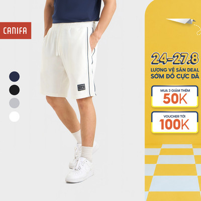 Quần short nam CANIFA cạp chun phối line thể thao năng động 8BS26S021