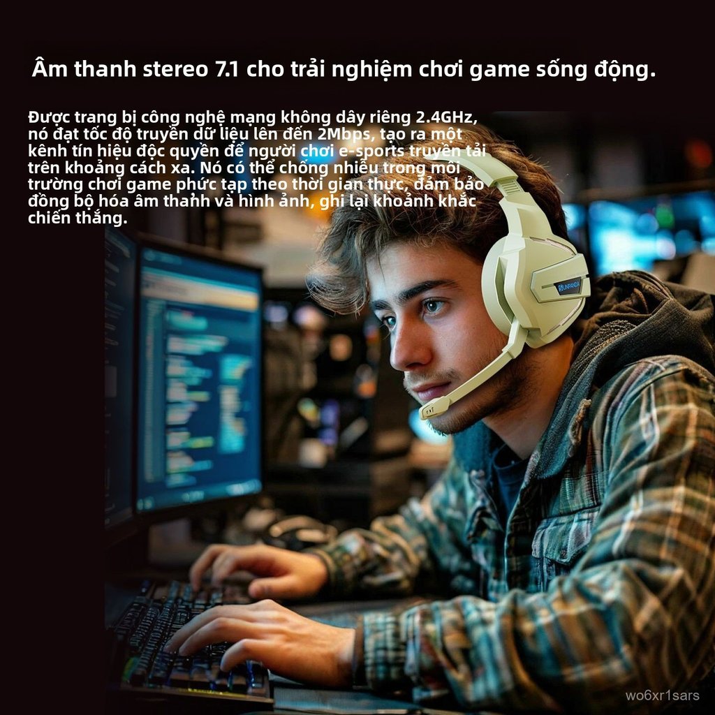 Tai nghe Gaming K5 Pro 2.4G Bluetooth chụp tai chống ồn có mic chuyên nghiệp