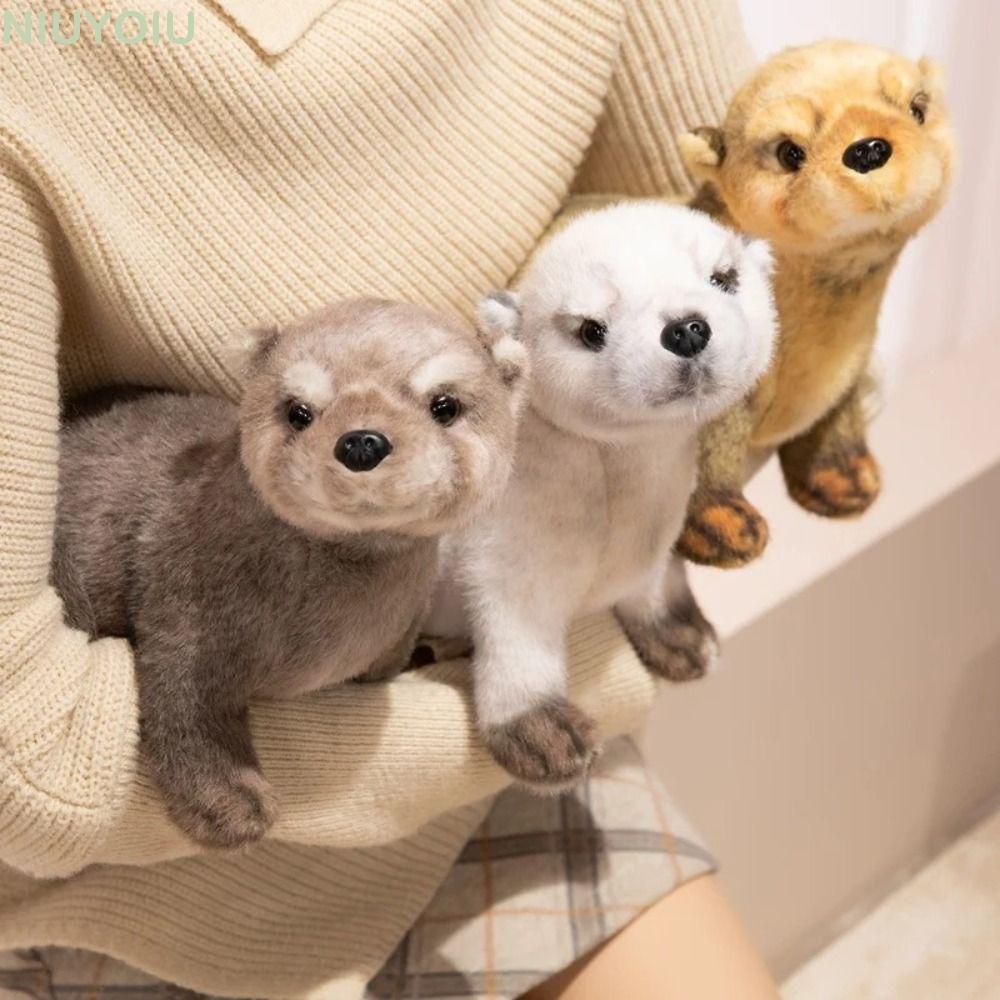 Búp bê sang trọng NIUYOIU Otter, Mô phỏng Otter Nằm tư thế Búp bê Otter, Đồ chơi sang trọng 38CM dễ 