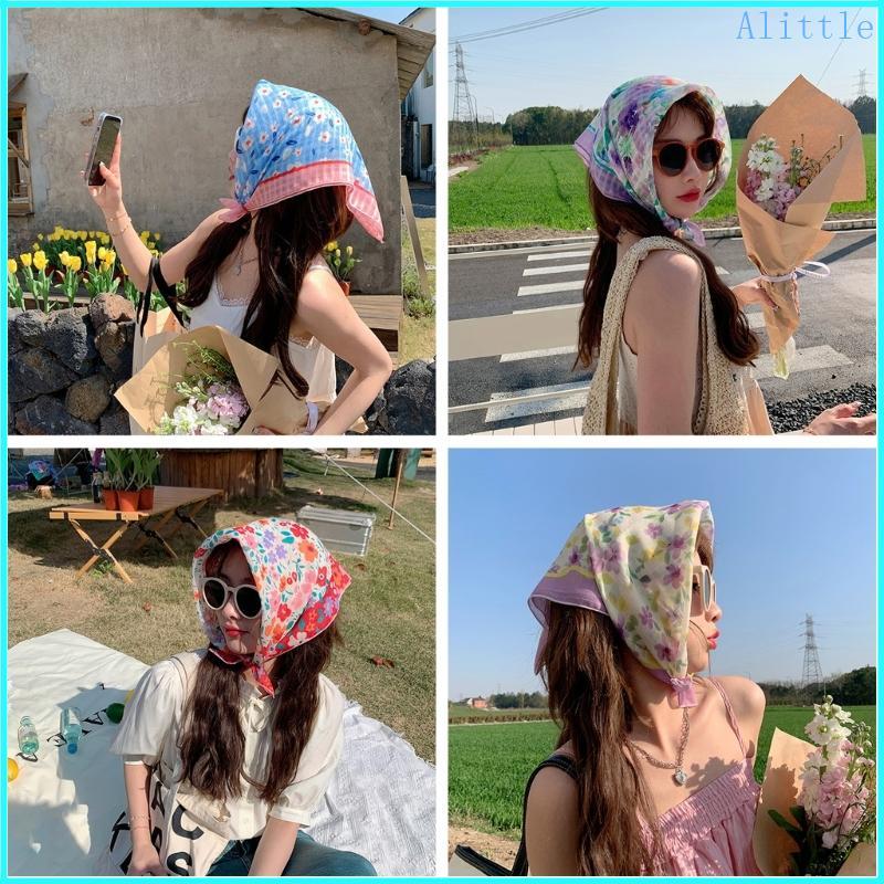 Alia Floral Bandanas Headbands Phụ kiện tóc cho nữ Đầu tam giác Kerchief