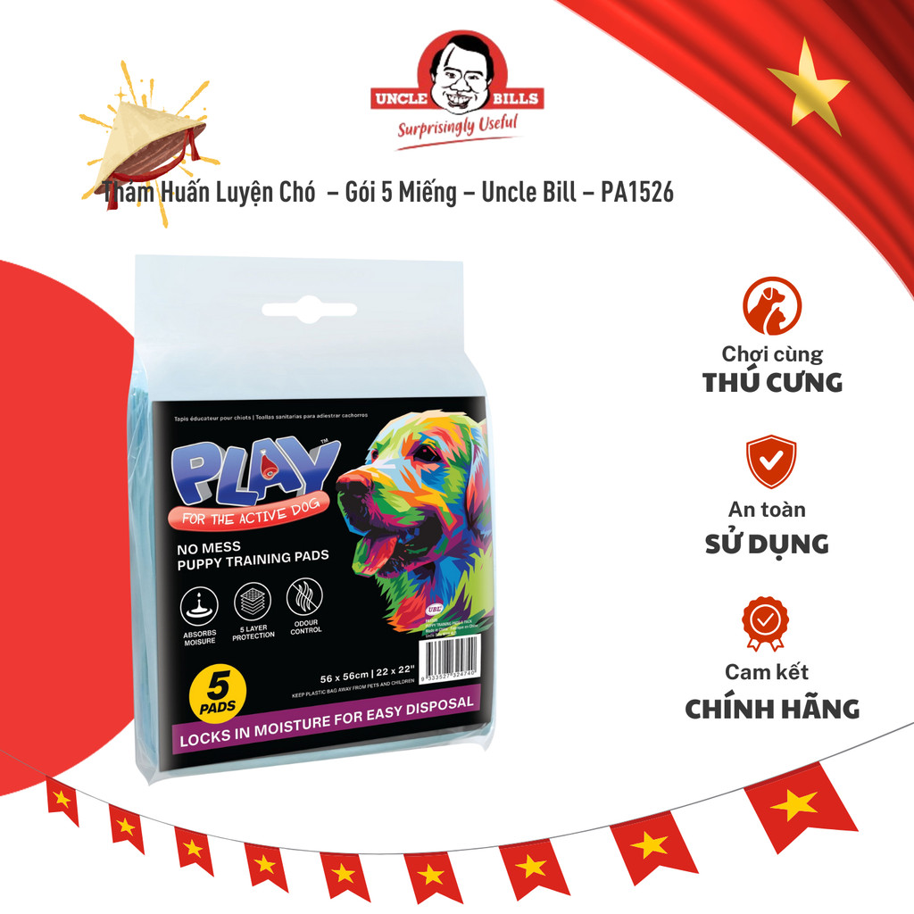 Thảm Huấn Luyện Chó  – Gói 5 Miếng – Uncle Bill – PA1526