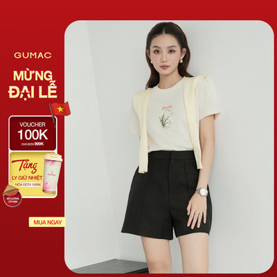 Áo Thun Nữ GUMAC Form Regular Cổ Tròn Tay Ngắn In Phía Trước Áo ATF09011