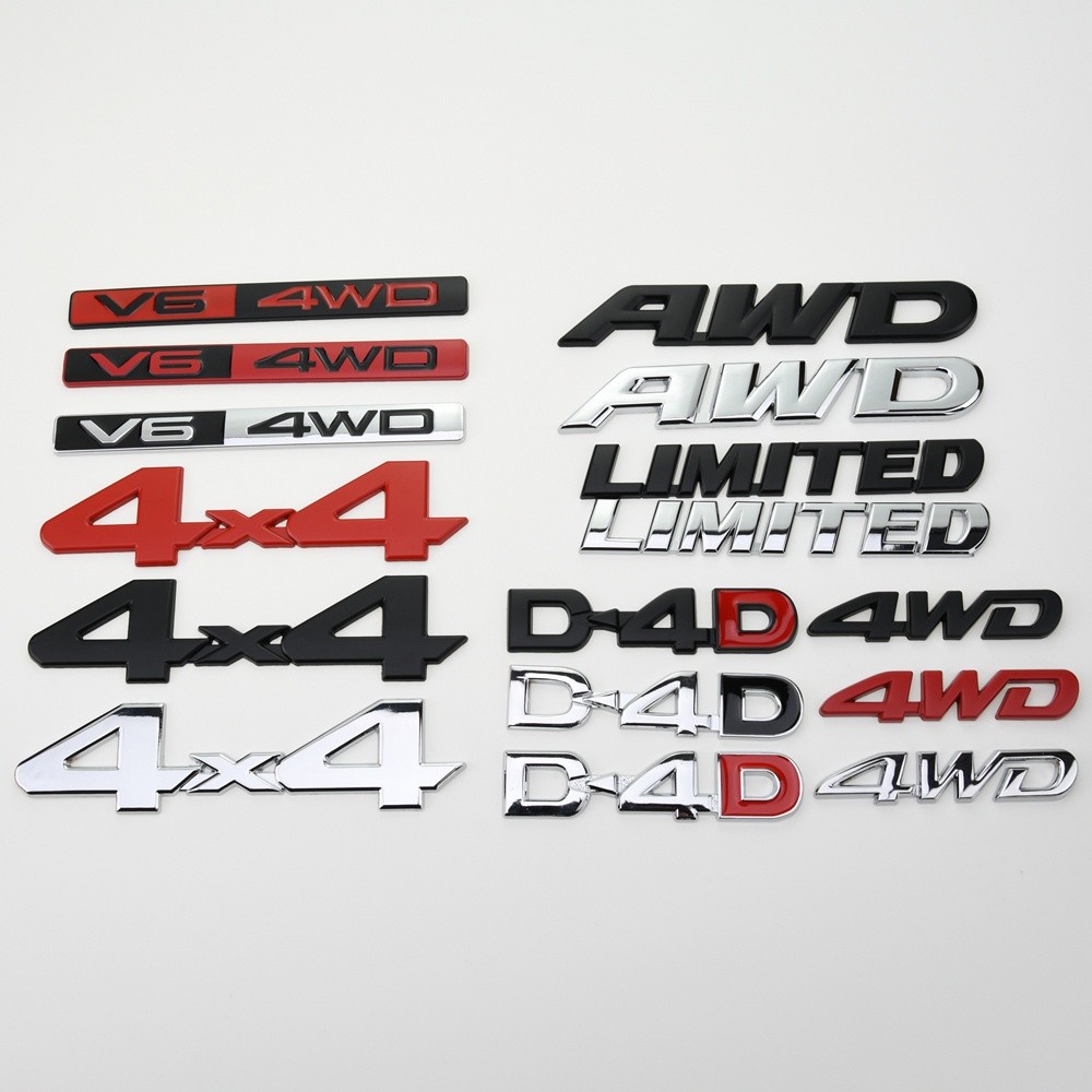 [Giao hàng toàn cầu] Nhãn dán biểu tượng ô tô 3D Hợp kim kẽm V6 4WD AWD D4D 4X4 Logo giới hạn cho TO