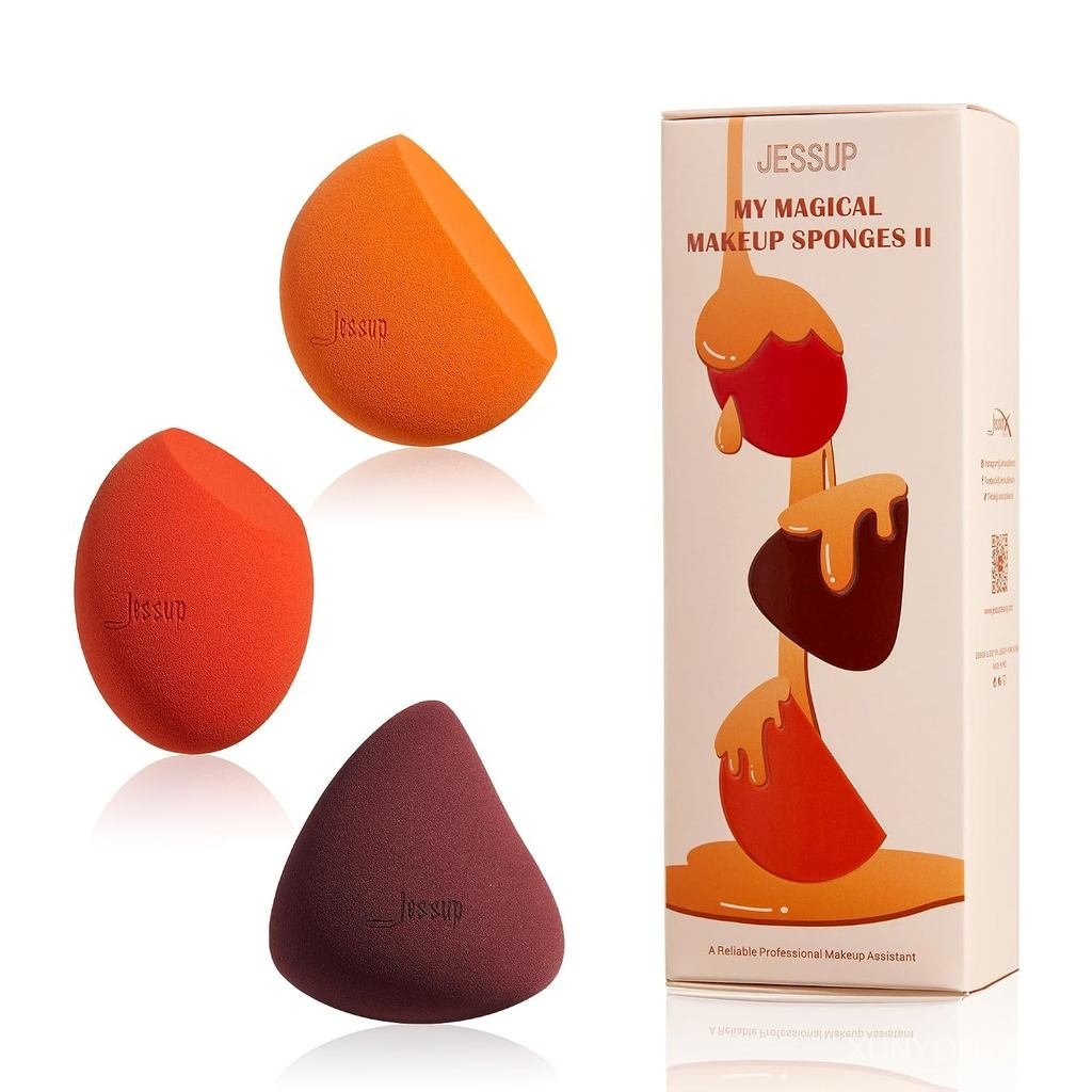 Jessup Makeup Sponge Set, 3pcs Make up Sponges for Face Soft Beauty Sponges Foundation Sponge Makeup
