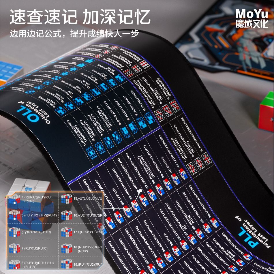 Magic Domain Straw Speed CFOP Rubik 's Cube Mat Thảm lớn Thảm nhỏ Chống trượt Tốc độ CFOP Rubik 's C