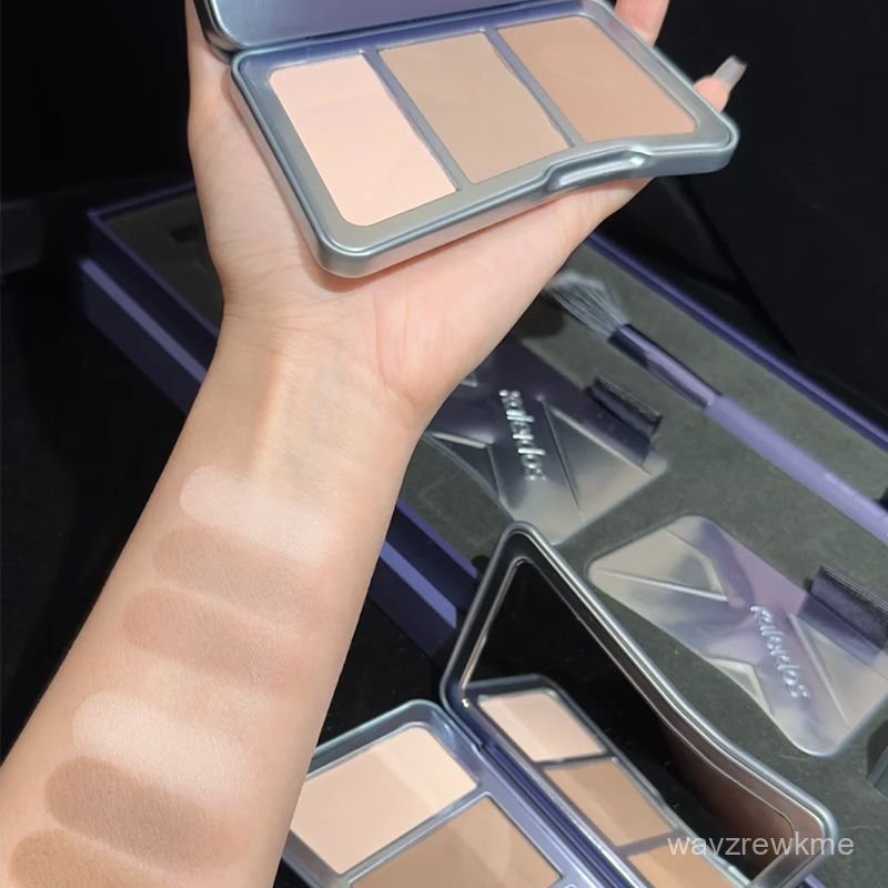 Bảng tạo khối 3 ô Kaleidos highlight phấn má mũi lì kiềm dầu nâng tông tự nhiên chính hãng