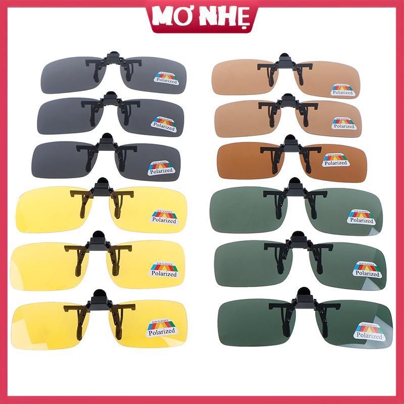 Cơ nhẹ Clip-on Day Night Vision Flip-up Lens Driving Glasses Kính mát cơ nhẹ