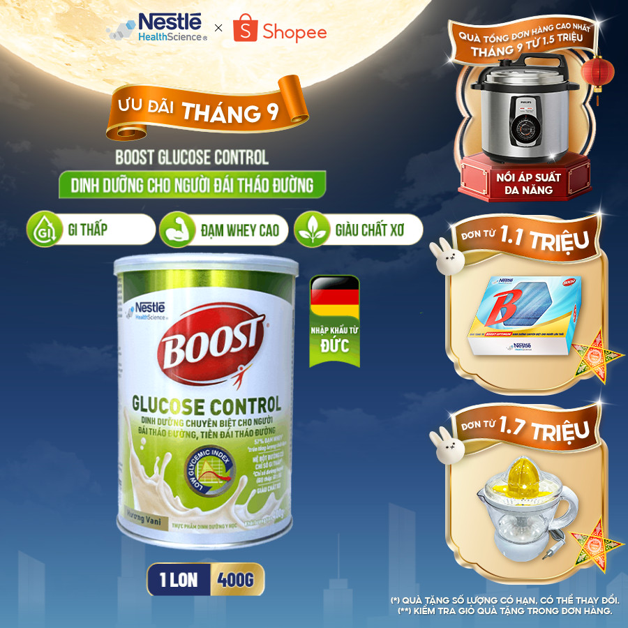 Sữa Bột NESTLÉ BOOST GLUCOSE CONTROL Đức Bổ Sung Dinh Dưỡng Người Tiểu Đường 400G