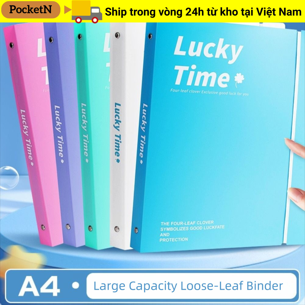 Thư mục tập tin POCKETN A4, Thư mục dữ liệu 3 lỗ chống bụi, Màu sắc chống nước dung tích lớn PP Ring