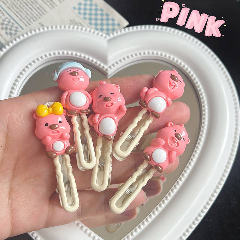 Raspberry Dễ Thương Loopy Kẹp Tóc Hoạt Hình Màu Hồng Nhỏ Hải Ly Kẹp Tóc Người Bạn Thân Nhất Bên Kẹp 