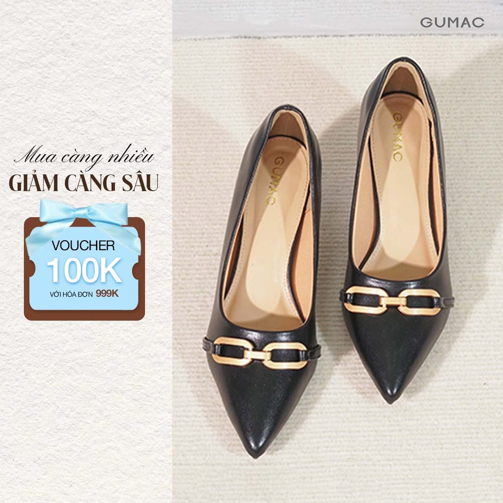 Giày Bít Phối Khóa Thời Trang Nữ GUMAC GF04058