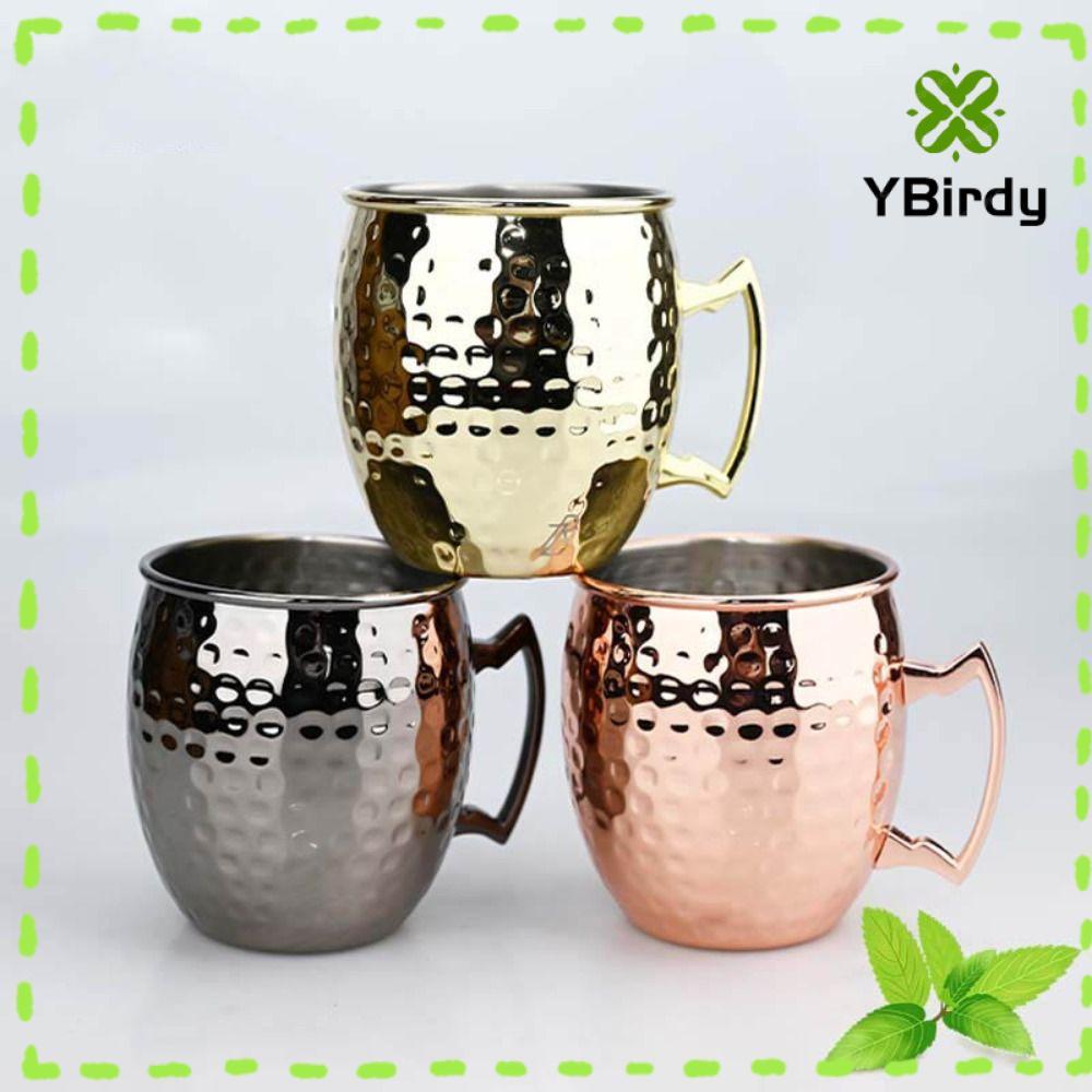Cốc điểm búa YRBWDYZDH, Cốc cốc Mule Moscow thủ công, có tay cầm đinh tán chắc chắn Bề ngoài chải dà