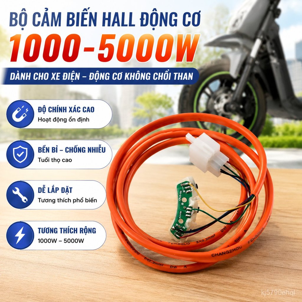 Bộ cảm biến Hall có dây cho động cơ xe điện 1000-5000W, chính hãng, bền