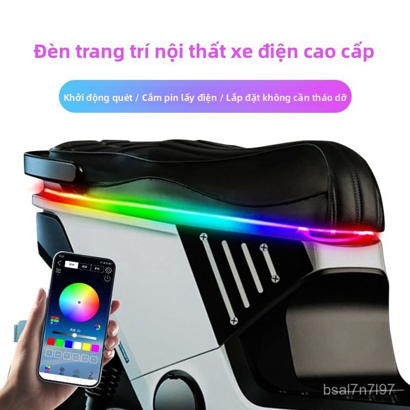 Dải đèn LED trang trí xe điện gầm yên xe hiệu ứng nước chảy bền đẹp giao nhanh