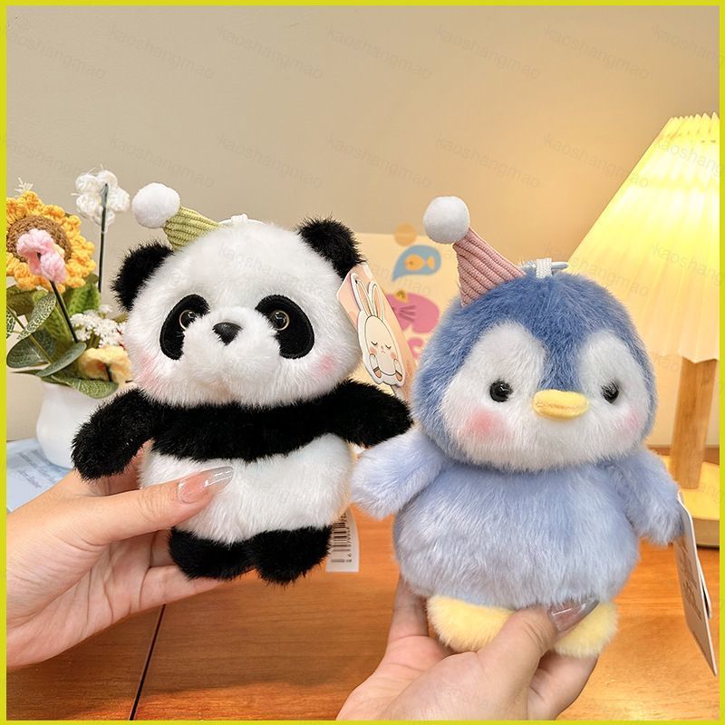 Penguin Plushie Móc khóa Dễ thương Mini Fluffy Zoo Nhân vật có mũ dự tiệc Ba lô Quà tặng quyến rũ