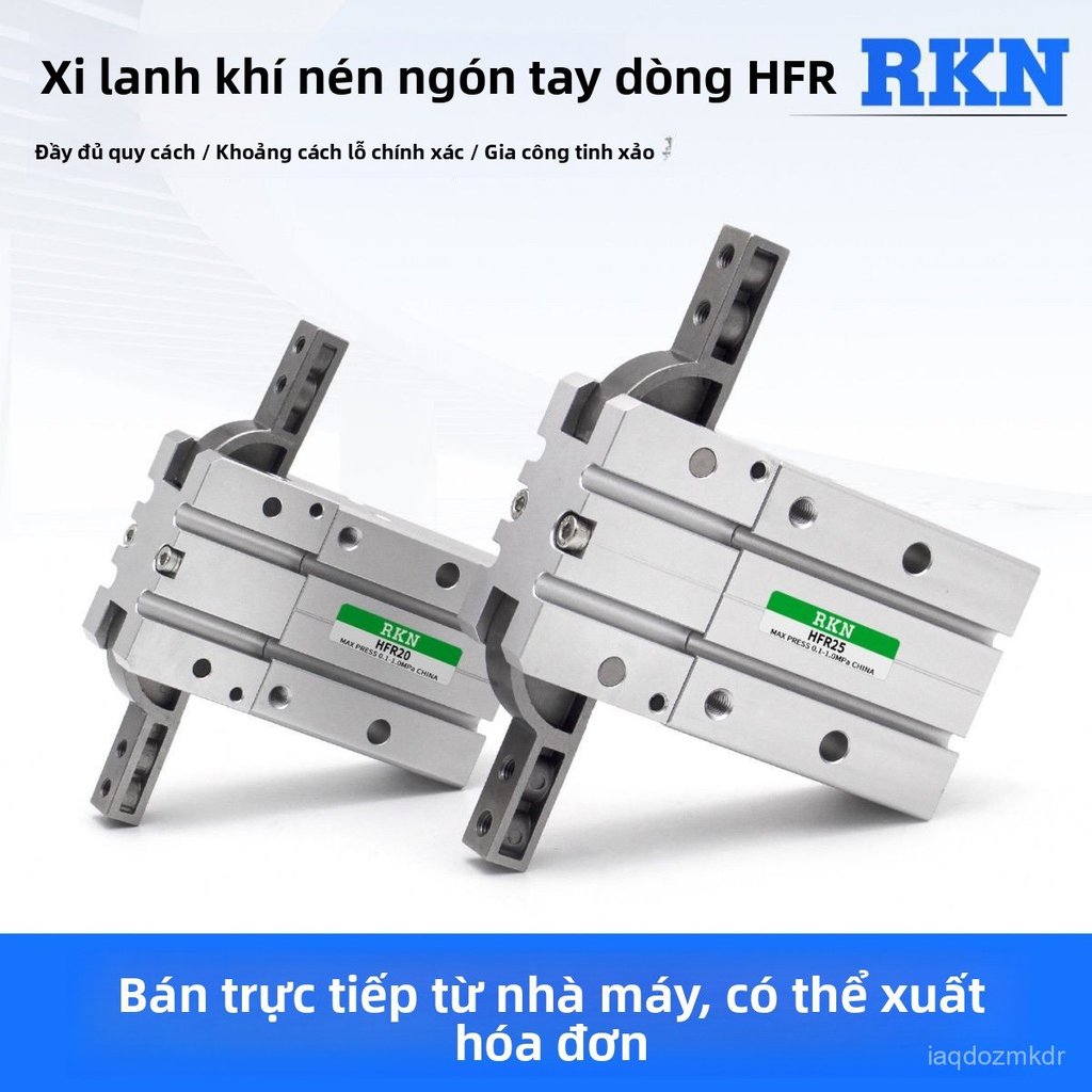Xy lanh ngón khí nén mở đóng 180 độ HFR10/HFR16/20/25/32/N/H lỗ thông tay máy bền đẹp giao nhanh