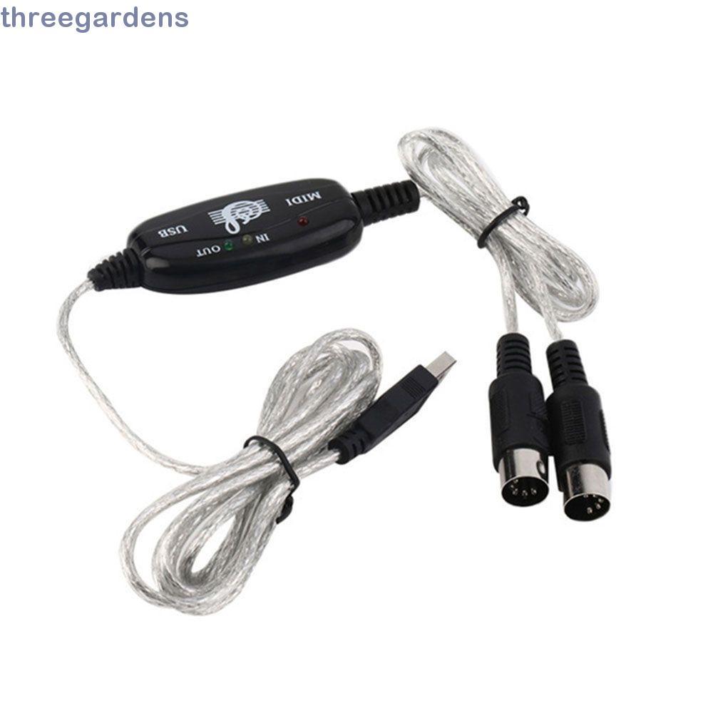 Dây nối dài cáp MIDI sang USB Giao diện MIDI hữu ích Dây nhạc âm thanh cho đàn Piano điện USB In Out