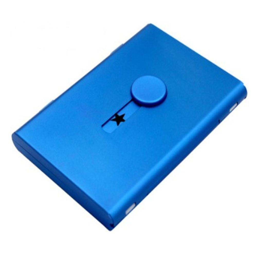 Thumb Slide Out Business Name Card Holder Men Metal Scrub Nhôm Hand Push Star ID Card Case