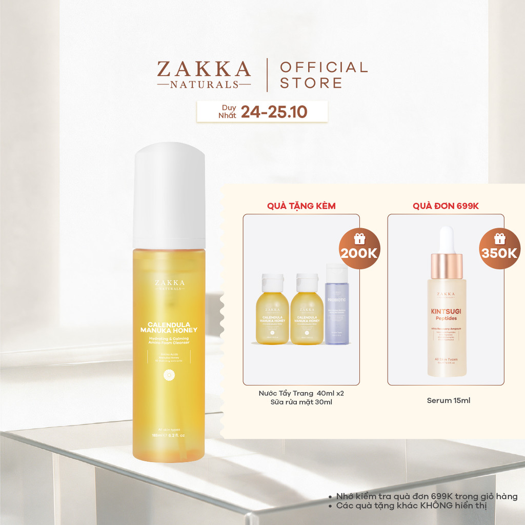 Sữa Rửa Mặt Hoa Cúc Làm Sạch Dịu Nhẹ Dưỡng Ẩm Zakka Naturals 185ml