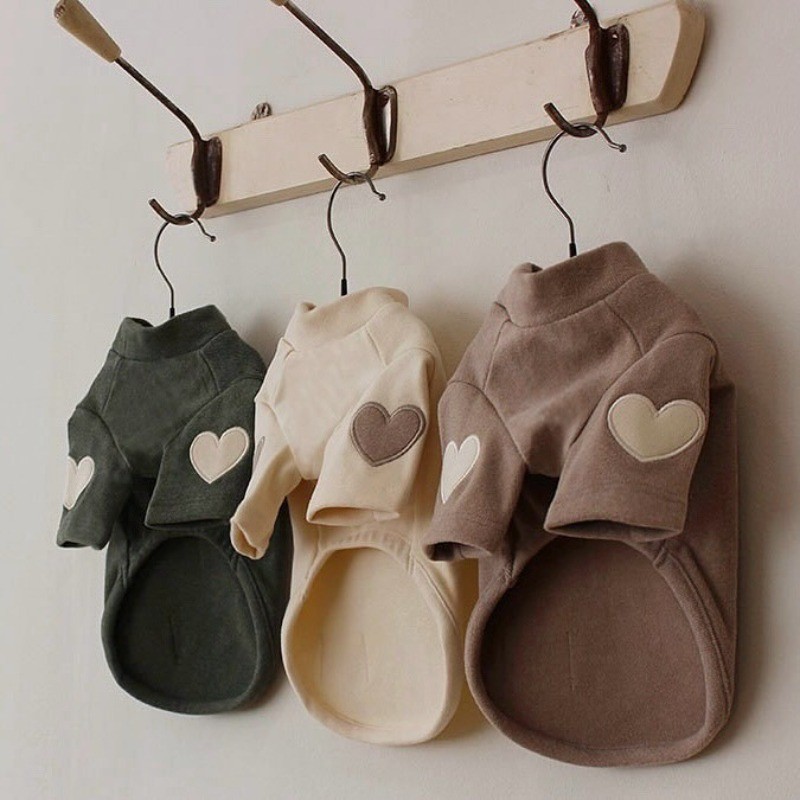 Quần Áo Cho Chó Áo Sơ Mi Giữ Nhiệt Mùa Đông Chó Nhỏ Mèo Thêu Áo Có Thiết Kế Trái Tim Trang Phục Thời Trang Cho Thú Cưng