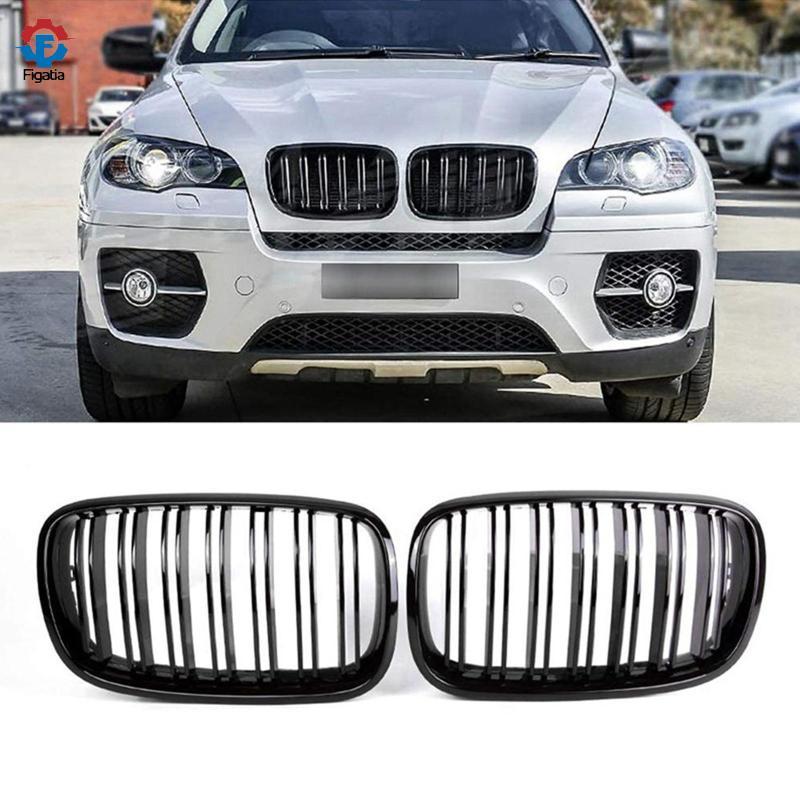 Lưới tản nhiệt đôi phía trước màu đen Dovewill cho BMW E70 X6 E71 X6M 2007-2013