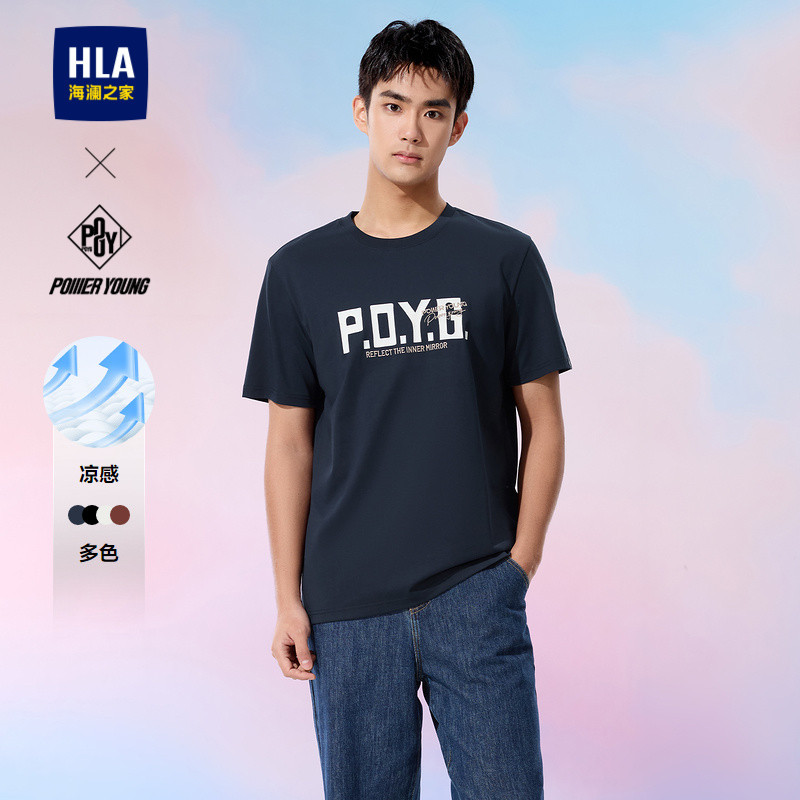 HLA / HLA POWER YOUNG Series cotton nguyên chất tay ngắn T Áo sơ mi ngắn mới t nam