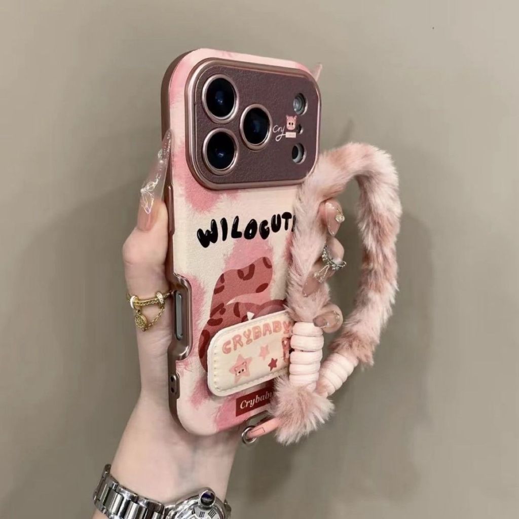 Mùa Thu Đông Nền Khóc Cho Bé Mèo Apple 17Promax Ốp Lưng Điện Thoại iPhone16 Dây 15 Dễ Thương 14 Bao 