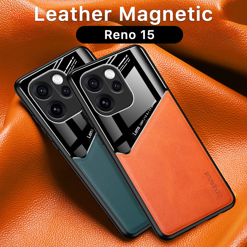 Da OPPO Reno 15 Ốp Lưng Reno 15F 15 Pro 14 14F 13 13F Ốp Lưng Da Mềm Cao Cấp Chống Sốc Từ Tính Bảo V
