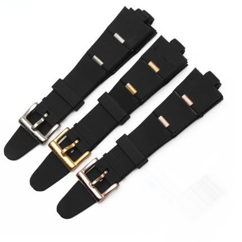 6/30✈Thích hợp cho dây đeo đồng hồ cao su Bvlgari 22mm 24mm Bvlgari vòng tay silicon màu đen nhô ra 