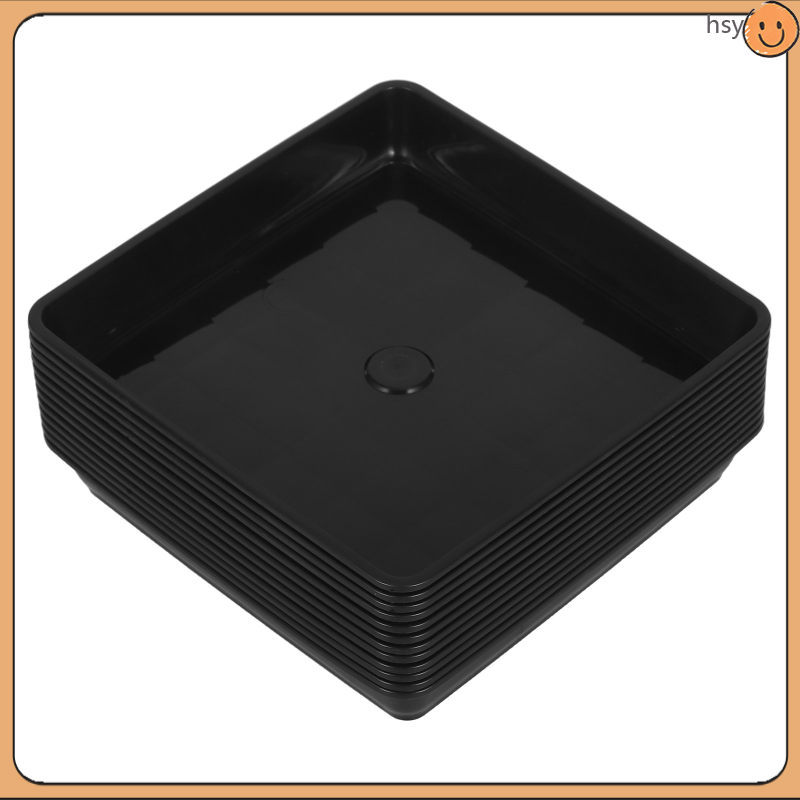 12 Chiếc Chậu Hoa Đĩa Cho Cây Chậu Đĩa Vuông 12,00X12.00X1.70CM Đen huyisheng